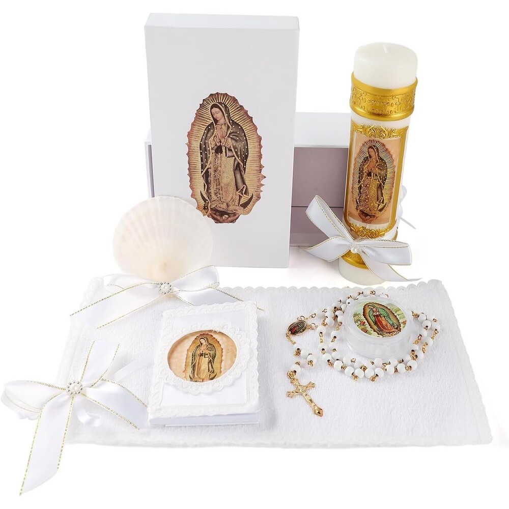 Rotel Baptism Candle Set for Boys and Girls, 5 Pieces Baptism Kit